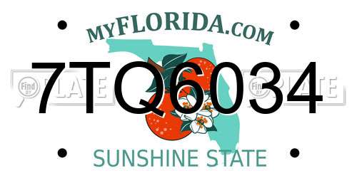 7TQ6034 Florida License Plate