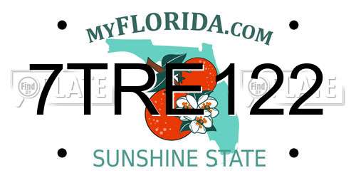 7TRE122 Florida License Plate