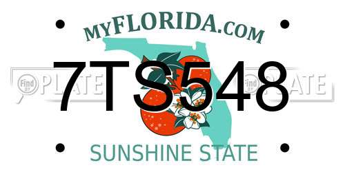7TS548 Florida License Plate