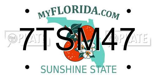 7TSM47 Florida License Plate