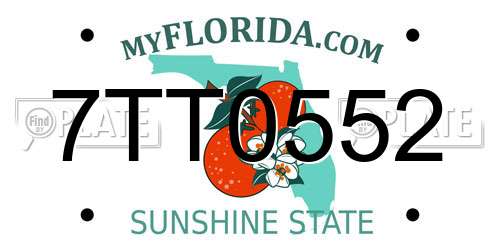 7TT0552 Florida License Plate