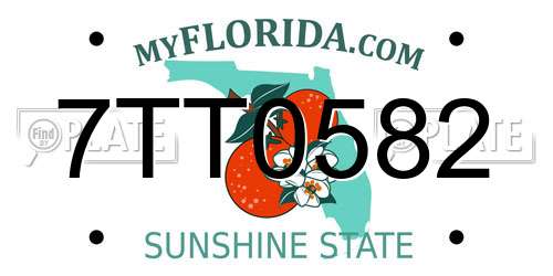 7TT0582 Florida License Plate