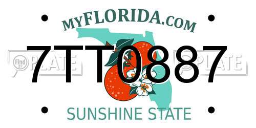 7TT0887 Florida License Plate