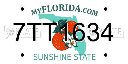 7TT1634 Florida License Plate