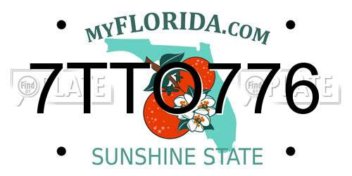 7TTO776 Florida License Plate