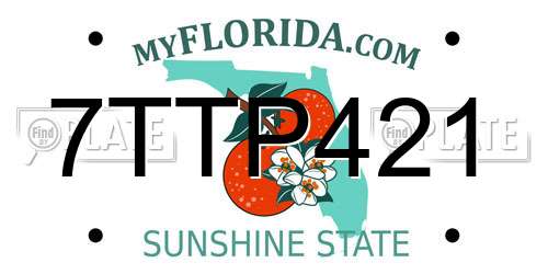 7TTP421 Florida License Plate