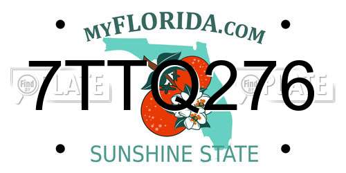 7TTQ276 Florida License Plate