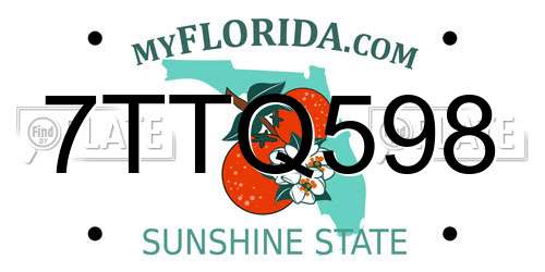 7TTQ598 Florida License Plate