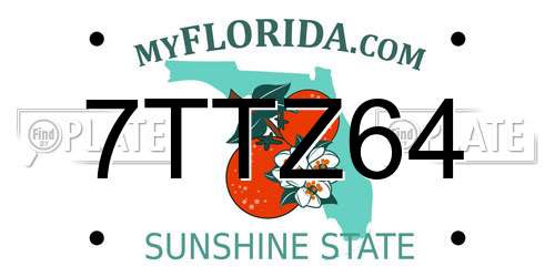 7TTZ64 Florida License Plate
