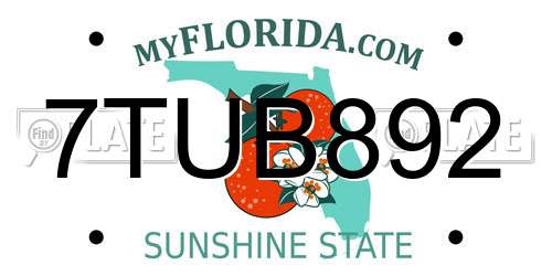 7TUB892 Florida License Plate