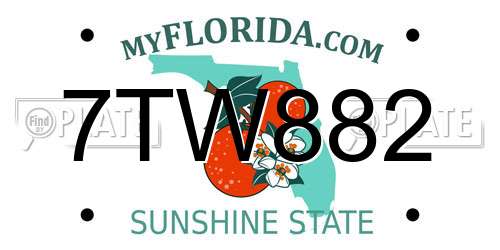 7TW882 Florida License Plate