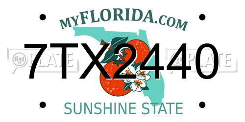 7TX2440 Florida License Plate