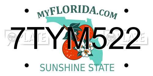 7TYM522 Florida License Plate