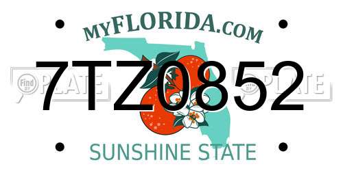 7TZ0852 Florida License Plate