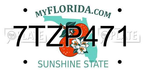 7TZP471 Florida License Plate