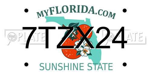 7TZX24 Florida License Plate
