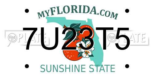 7U23T5 Florida License Plate