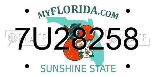 7U28258 Florida License Plate