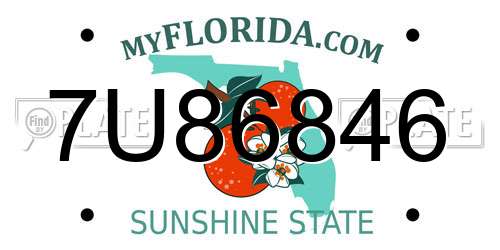 7U86846 Florida License Plate