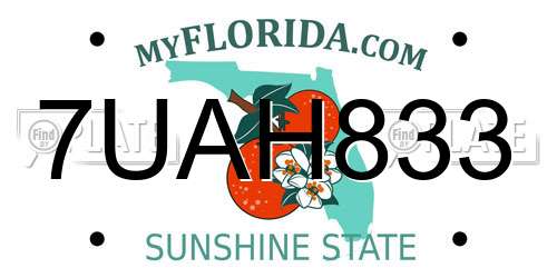 7UAH833 Florida License Plate