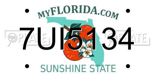 7UI5134 Florida License Plate