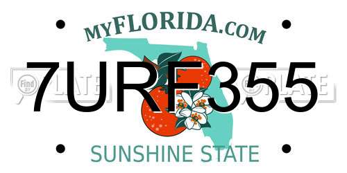 7URF355 Florida License Plate