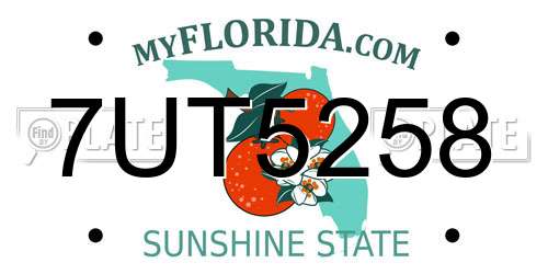 7UT5258 Florida License Plate