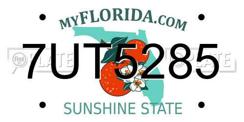 7UT5285 Florida License Plate
