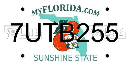 7UTB255 Florida License Plate
