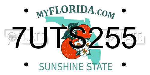7UTS255 Florida License Plate