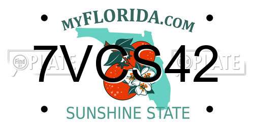 7VCS42 Florida License Plate