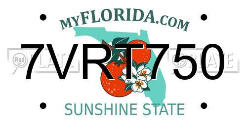 7VRT750 Florida License Plate