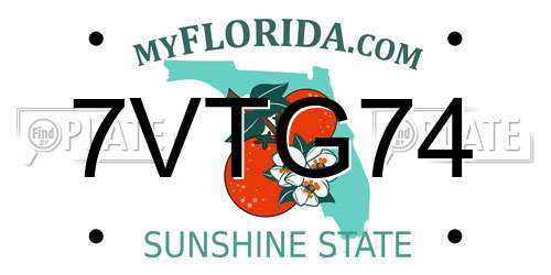 7VTG74 Florida License Plate