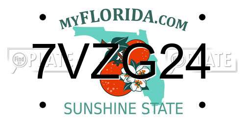 7VZG24 Florida License Plate