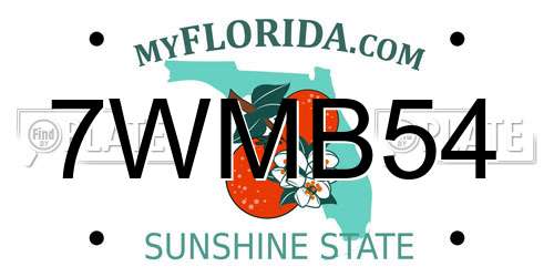7WMB54 Florida License Plate
