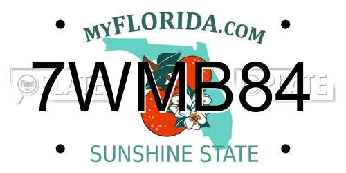 7WMB84 Florida License Plate