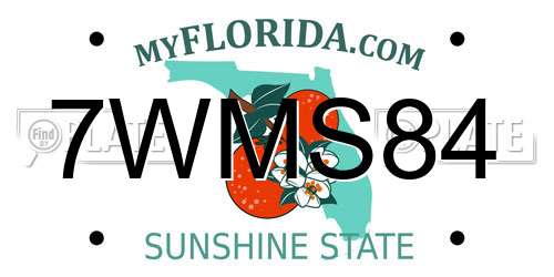 7WMS84 Florida License Plate