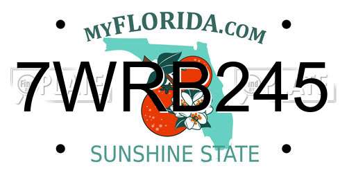 7WRB245 Florida License Plate