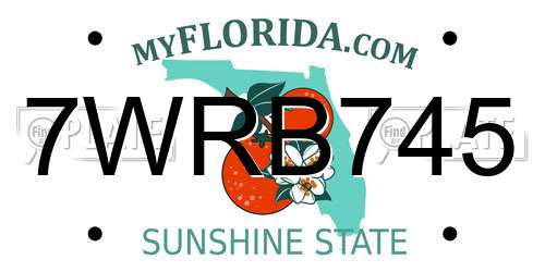 7WRB745 Florida License Plate