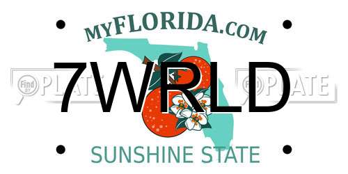 7WRLD Florida License Plate