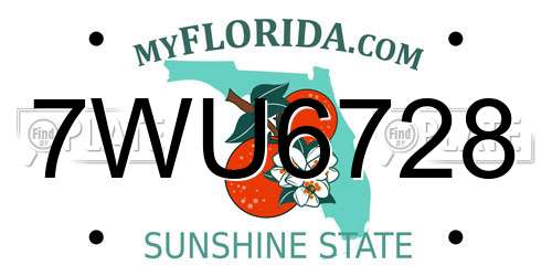 7WU6728 Florida License Plate