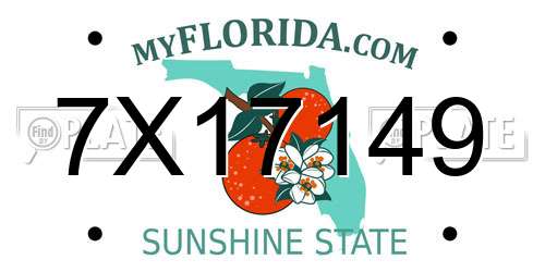 7X17149 Florida License Plate