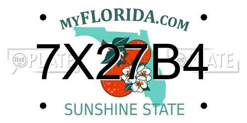 7X27B4 Florida License Plate