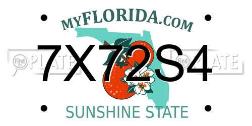 7X72S4 Florida License Plate