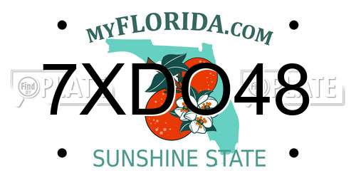 7XDO48 Florida License Plate