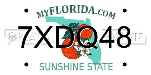 7XDQ48 Florida License Plate
