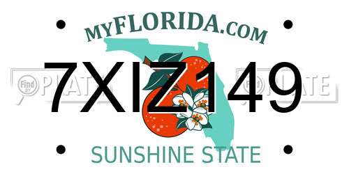 7XIZ149 Florida License Plate