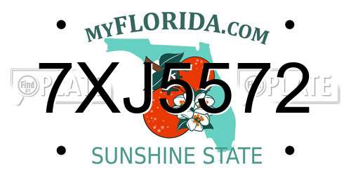 7XJ5572 Florida License Plate