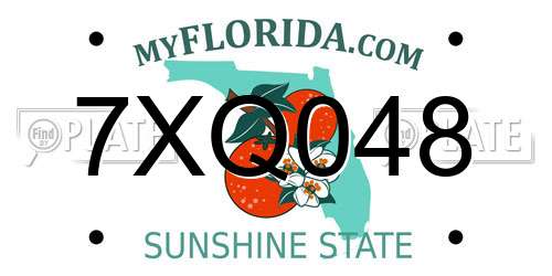 7XQ048 Florida License Plate