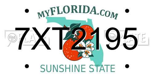 7XT2195 Florida License Plate